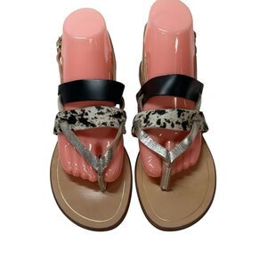 Mercanti Fiorentini Italy Animal Print Silver Sandals Size 40EU / 10 US Casual
